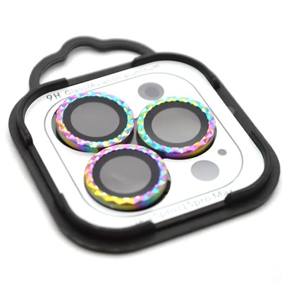Захисне скло Metal Shine на камеру (в упак.) для Apple iPhone 15 Pro (6.1") / 15 Pro Max (6.7") Бузковий / Rainbow Захисне скло Metal Shine на камеру (в упак.) для Apple iPhone 15 Pro (6.1") / 15 Pro Max (6.7") Бузковий / Rainbow