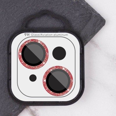 Захисне скло Metal Sparkles на камеру (в упак.) для Apple iPhone 15 (6.1") / 15 Plus (6.7") Червоний / Red Захисне скло Metal Sparkles на камеру (в упак.) для Apple iPhone 15 (6.1") / 15 Plus (6.7") Червоний / Red