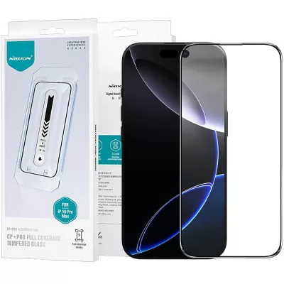 Захисне скло iPhone 16 Pro Max Nillkin (CP+PRO) (+ аппликатор) Чорний
