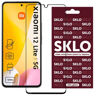 Захисне скло SKLO 3D для Xiaomi 12 Lite Чорний Захисне скло SKLO 3D для Xiaomi 12 Lite Чорний