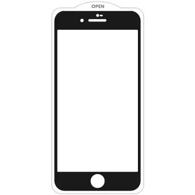 Захисне скло iPhone 7/8/SE 2020/SE 2 SKLO 5D (тех.пак) Чорний / Біла підкладка