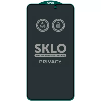 Захисне скло iPhone 15 Pro SKLO 5D Privacy (тех.пак) Чорний