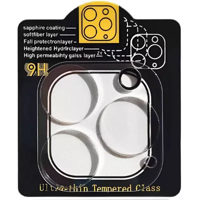 Захисне скло на камеру Full Block (тех.пак) для Apple iPhone 12 Pro (6.1") Прозорий