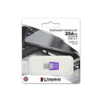 Накопичувач Kingston 256GB USB 3.2 Type-A + Type-C DT microDuo 3C R200MB/s (DTDUO3CG3/256GB) Накопичувач Kingston 256GB USB 3.2 Type-A + Type-C DT microDuo 3C R200MB/s (DTDUO3CG3/256GB)