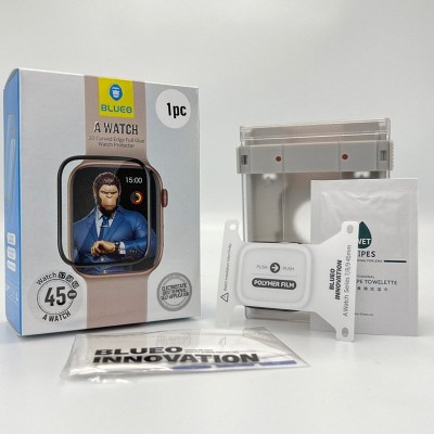 Полімерна 3D плівка Blueo High-Molecule для Apple Watch 7/8/9 41mm (+ аппликатор) Чорний Полімерна 3D плівка Blueo High-Molecule для Apple Watch 7/8/9 41mm (+ аппликатор) Чорний