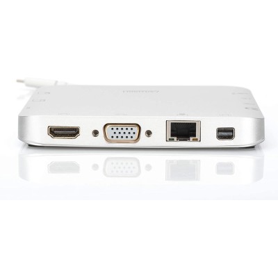 Хаб DIGITUS USB-C > HDMI/VGA/miniDisplayPort/3xUSB-A/USB-C/SD/MicroSD/RJ54/Audio