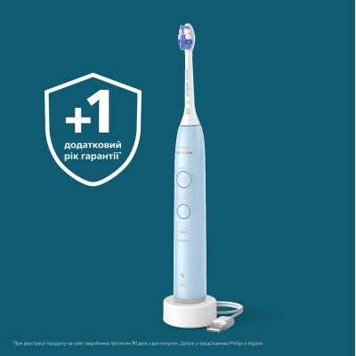 Щітка зубна електр. Philips, Sonicare 6100 Series, 62т. колив/хв, насадок-1, блакитний (HX7406/01)