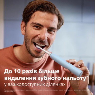 Щітка зубна електр. Philips, Sonicare 6100 Series, 62т. колив/хв, насадок-1, футляр, блакитний (HX7406/02)