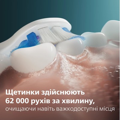 Щітка зубна електр. Philips, Sonicare 6100 Series, 62т. колив/хв, насадок-1, футляр, блакитний (HX7406/02)