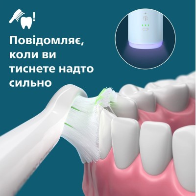 Щітка зубна електр. Philips, Sonicare 6100 Series, 62т. колив/хв, насадок-1, футляр, блакитний (HX7406/02)