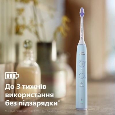 Щітка зубна електр. Philips, Sonicare 6100 Series, 62т. колив/хв, насадок-1, футляр, блакитний (HX7406/02)