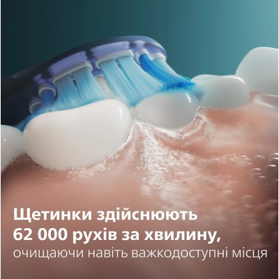 Щітка зубна електр. Philips, Sonicare 7100 Series, 62т. колив/хв, насадок-1, футляр, чорний (HX7421/01)