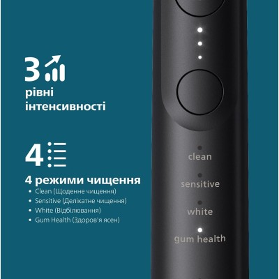 Щітка зубна електр. Philips, Sonicare 7100 Series, 62т. колив/хв, насадок-1, футляр, чорний (HX7421/01)