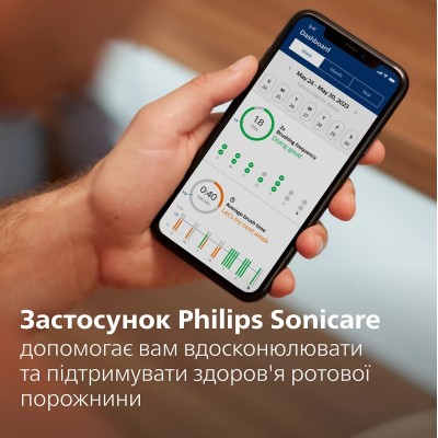 Щітка зубна електр. Philips, Sonicare 7100 Series, 62т. колив/хв, насадок-1, футляр, чорний (HX7421/01)
