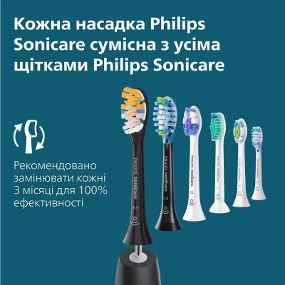 Щітка зубна електр. Philips, Sonicare 7100 Series, 62т. колив/хв, насадок-1, футляр, чорний (HX7421/01)