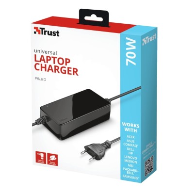 Адаптер живлення Trust Primo 70W-19V Universal Laptop Charger, чорний