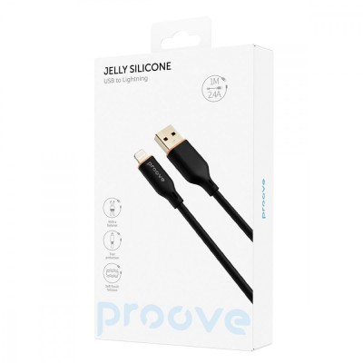 Кабель Proove Jelly Silicone USB to Lightning 2.4A (1m) (CCJS20001101) black