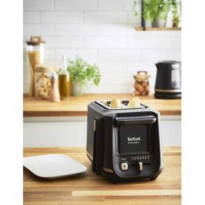 Тостер Tefal Includeo 850Вт, розморожування, щипці, термопластик, чорний (TT533811)