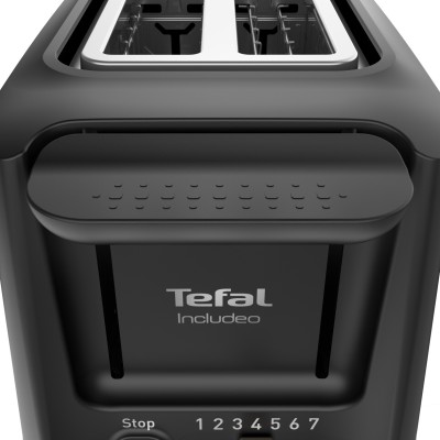 Тостер Tefal Includeo 850Вт, розморожування, щипці, термопластик, чорний (TT533811)