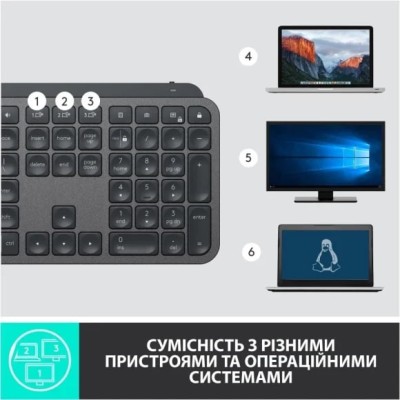 Клавіатура бездротова MX KEYS MASTER GRAPHITE 920-010251 LOGITECH