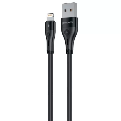 Кабель Proove Soft Silicone USB to Lightning 2.4A (2m) black (CCSO20001121)