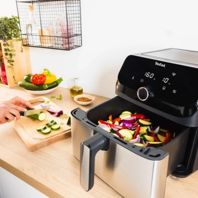 Мультипіч Tefal Easy Fry Mega, 1700Вт, чаша-7.5л, сенсорне керув., 8 програм, пластик, чорний (EY855D10)