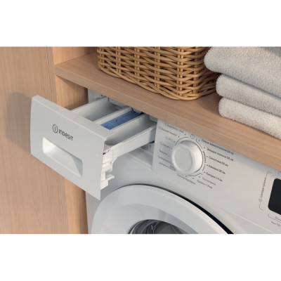 Пральна машина Indesit фронтальна, 6кг, 1000, A+++, 44.6см, дисплей, пара, інвертор, білий (IM600MYTIMEUA)