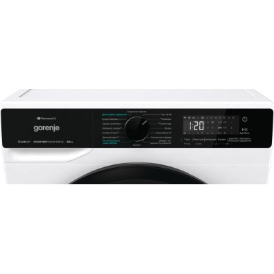 Прально-сушильна машина Gorenje фронтальна, 8(5)кг, 1400, A+, 51см, дисплей, інвертор, Wi-Fi, білий (WD2PA854ADW)
