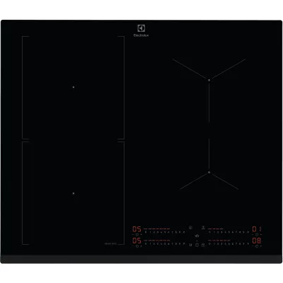Варильна поверхня Electrolux індукційна, 60см, розширена зона, датчик кипіння, Hob2Hood, чорний (EIS62453)