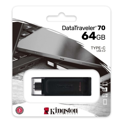 Накопичувач Kingston 64GB USB 3.2 Type-C Gen 1 DT70 (DT70/64GB) Накопичувач Kingston 64GB USB 3.2 Type-C Gen 1 DT70 (DT70/64GB)