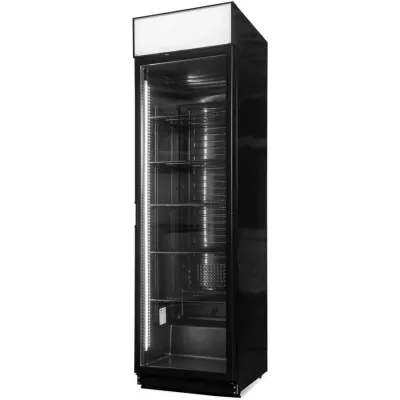 Холодильна вітрина Snaige, 202.5x60х60, 385л, полок - 5, зон - 1, бут-224, 1дв., ST, банер, чорний (CD40DM-S3JJ1E)