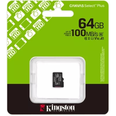 Карта пам'яті Kingston MicroSDXC 64GB Canvas Select Plus Gen3 100MB/s A1 (SDCS3/64GBSP)