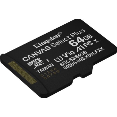 Карта пам'яті Kingston MicroSDXC 64GB Canvas Select Plus Gen3 100MB/s A1 (SDCS3/64GBSP)