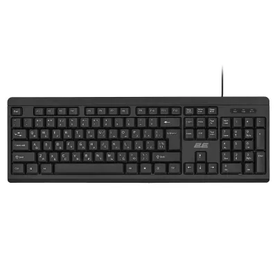 Клавіатура мембранна 2E KS108 104key, USB-A, EN/UK, чорний (2E-KS108UB_UA)