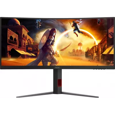 Монiтор TFT AOC 34" CU34G4 21:9 VA Curved WQHD 180Hz 2*HDMI DP HAS Black/Red