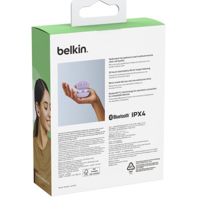 Навушники TWS Belkin Soundform Bolt True Wireless, лаванда (AUC009BTLV)