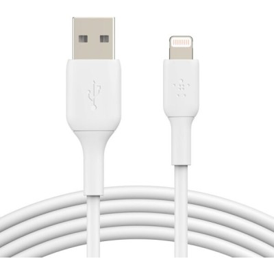 Кабель USB-A > Lightning заряджання/синхронізації Belkin 1м, 12Вт, PVC, білий (CAA001BT1MWH) Кабель USB-A > Lightning заряджання/синхронізації Belkin 1м, 12Вт, PVC, білий (CAA001BT1MWH)