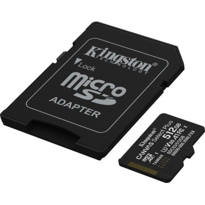 Карта пам'яті Kingston MicroSDXC 512GB Canvas Select Plus Gen3 150MB/s A1 + SD-адаптер (SDCS3/512GB)