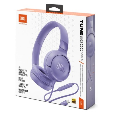 Навушники JBL Tune 520C USB-C (JBLT520CPUR) Purple Навушники JBL Tune 520C USB-C (JBLT520CPUR) Purple