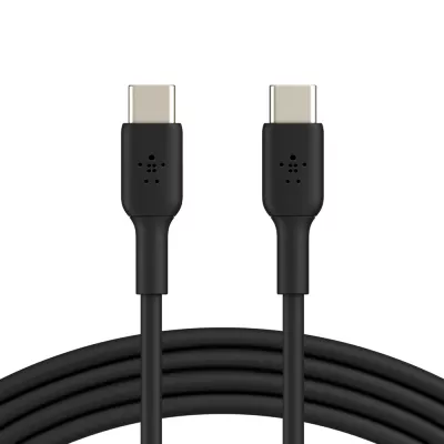 Кабель USB-C > USB-C заряджання/синхронізації Belkin 2м, 60Вт, Type-C, PVC, чорний (CAB003BT2MBK)