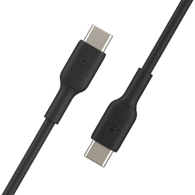 Кабель USB-C > USB-C заряджання/синхронізації Belkin 2м, 60Вт, Type-C, PVC, чорний (CAB003BT2MBK)