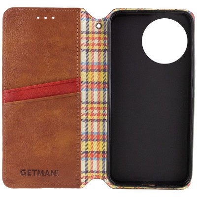 Шкіряний чохол-книжка GETMAN Cubic (PU) для Realme 11 4G Коричневий Шкіряний чохол-книжка GETMAN Cubic (PU) для Realme 11 4G Коричневий