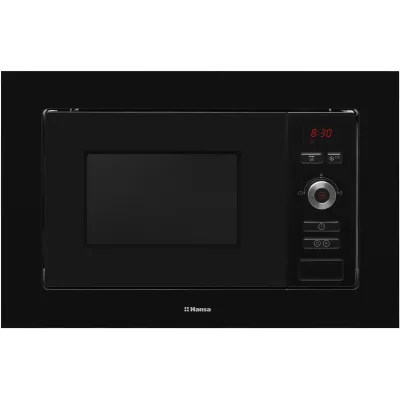 Мікрохвильова піч Hansa вбудовувана, 20л, електр.управл., 800Вт, гриль, дисплей, відкр.кнопкою, чорний (AMM20BESH)