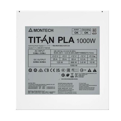 Блок живлення ATX 1000W TIX0125 TITAN PLA 1000 MONTECH