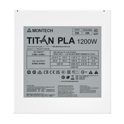 Блок живлення ATX 1200W TIX0126 TITAN PLA 1200 MONTECH