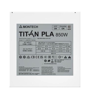 Блок живлення ATX 850W TIX0124 TITAN PLA 850 MONTECH