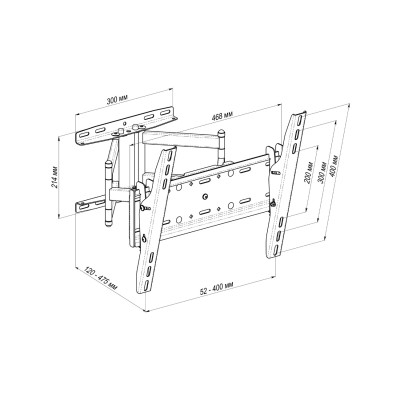 Кріплення ТВ поворотне Simpler 49ET 40-65"
