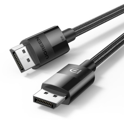 Кабель UGREEN DP114 DP 1.4 Male To Male Plastic Case Braided Cable 1.5m Black (80391)