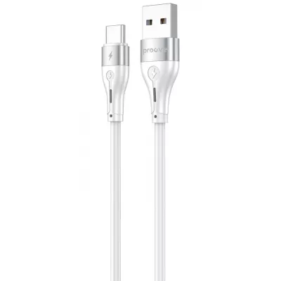 Кабель Proove Soft Silicone USB to Type-C 3A (2m) white (CCSO20001222)