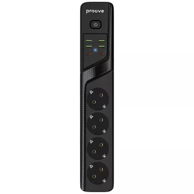 Мережевий фільтр Proove Power Strip P-04 (4 розетки + 4 USB + 2 Type-C) 3M (PSP442430001) black